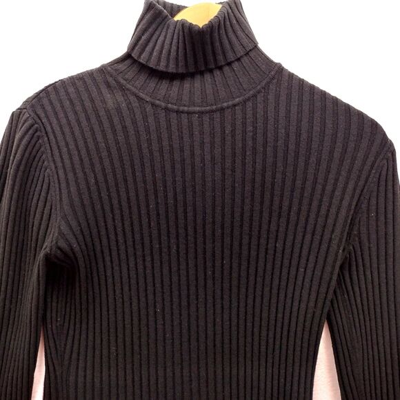Wolford Sweater Dress Womens Medium Black Bodycon Wool Turtleneck Long Sleeve - Picture 3 of 14